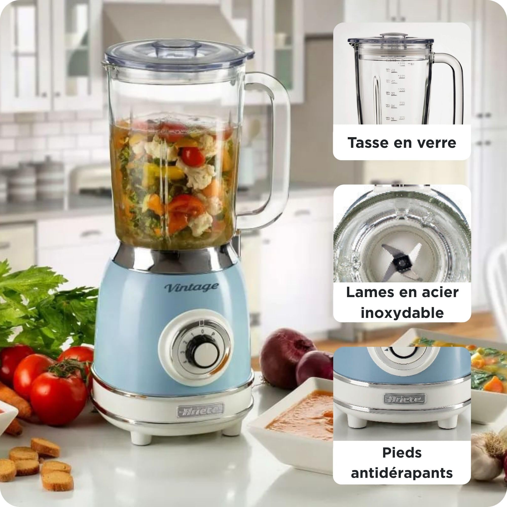 ariete-vintage-583-mixeur-blender-en-verre-1-5-l-4-lames-inox-4-vitesses-impulsi image 4