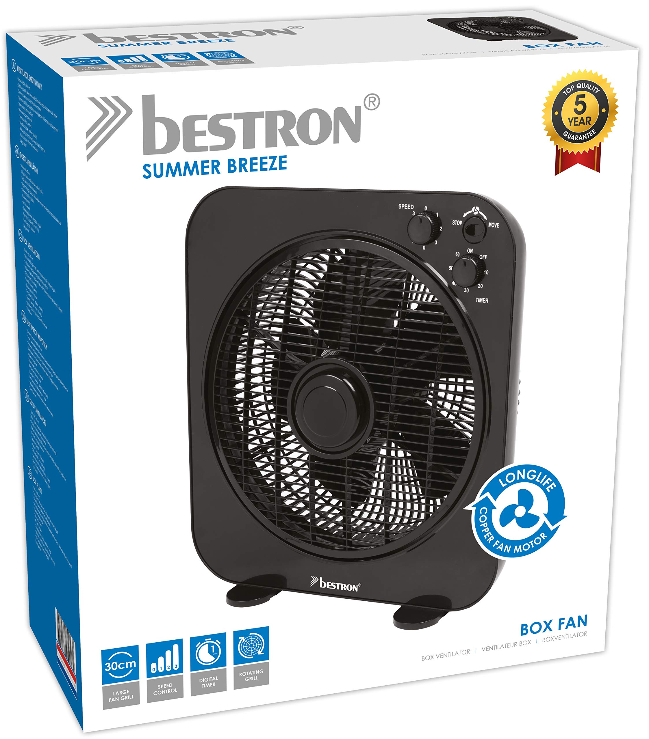 bestron-abox12z-ventilateur-box-oscillant-sur-socle-30-cm-3-vitesses-minuterie-1 image 3
