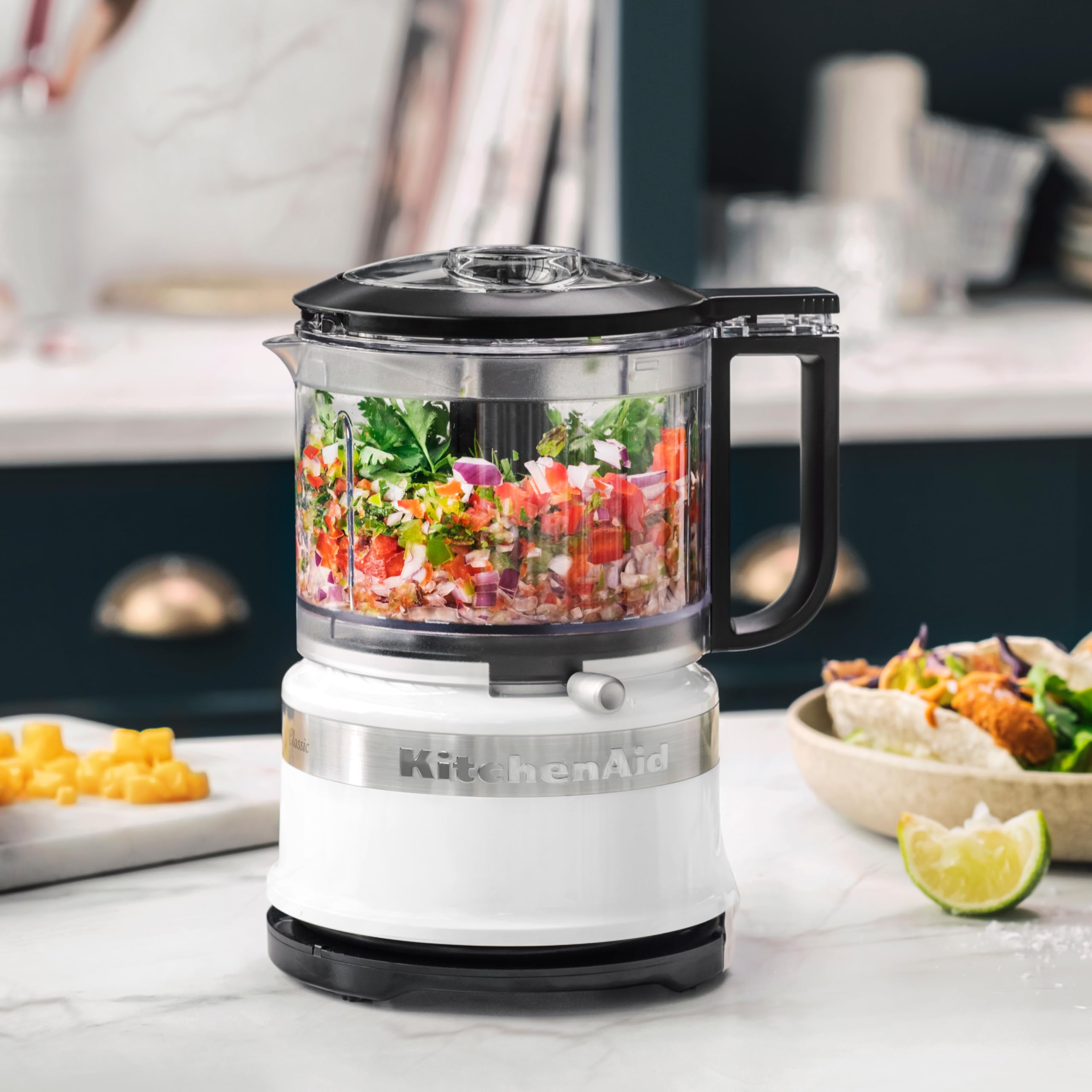 kitchenaid-mini-robot-de-cuisine-830ml-blanc-mixeur-lectrique-compact-2-vitesses image 3