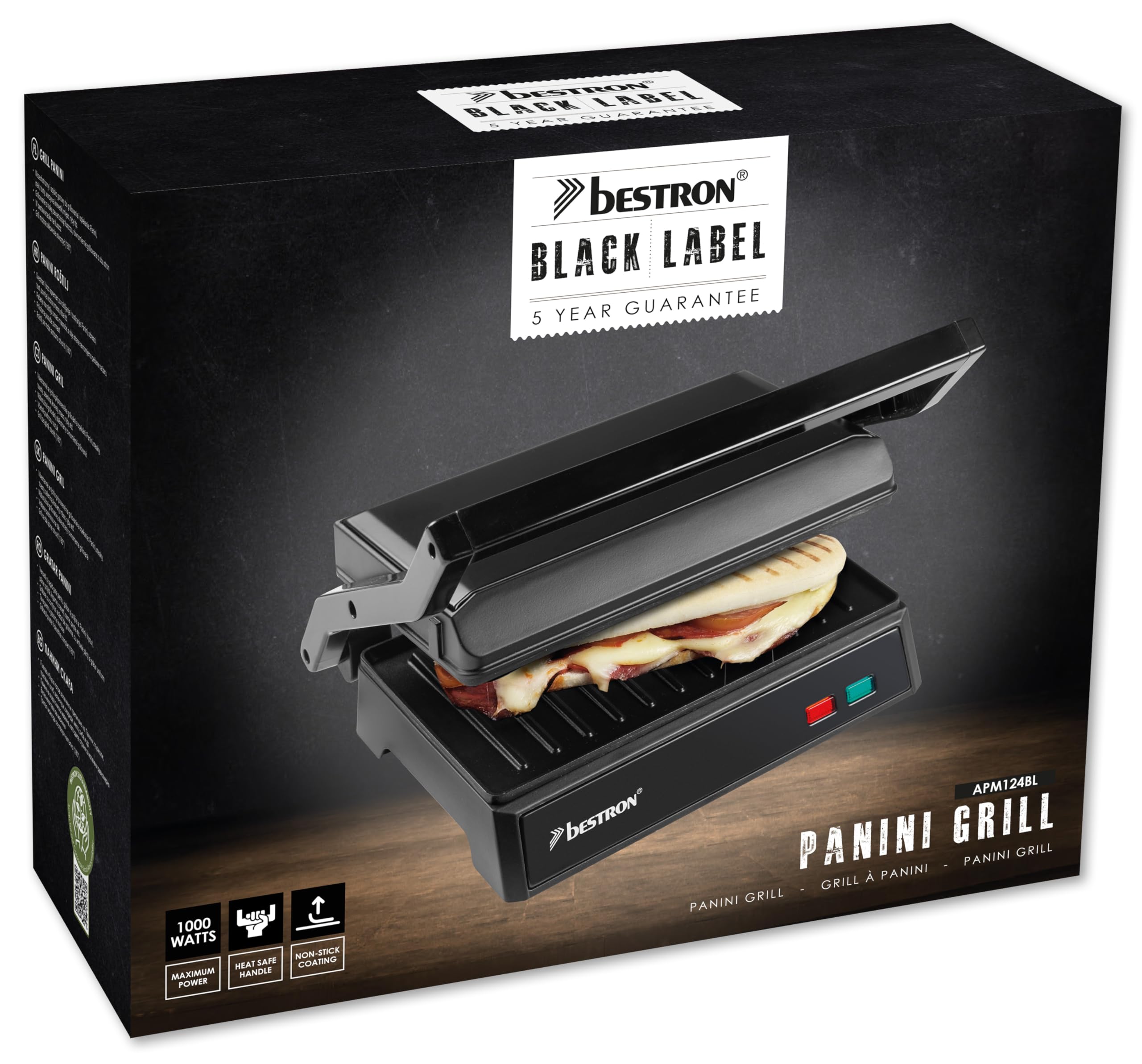 bestron-apm123z-grill-de-contact-panini-1000-w-plaques-rainur-es-22-5-x-14-cm-an image 7