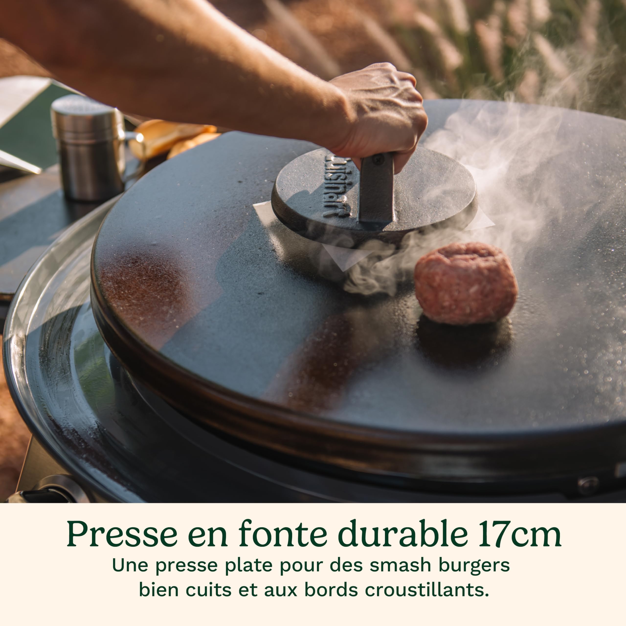 cuisinart-kit-presse-burger-fonte-17-cm-smash-burger-avec-spatule-et-feuilles-an image 3