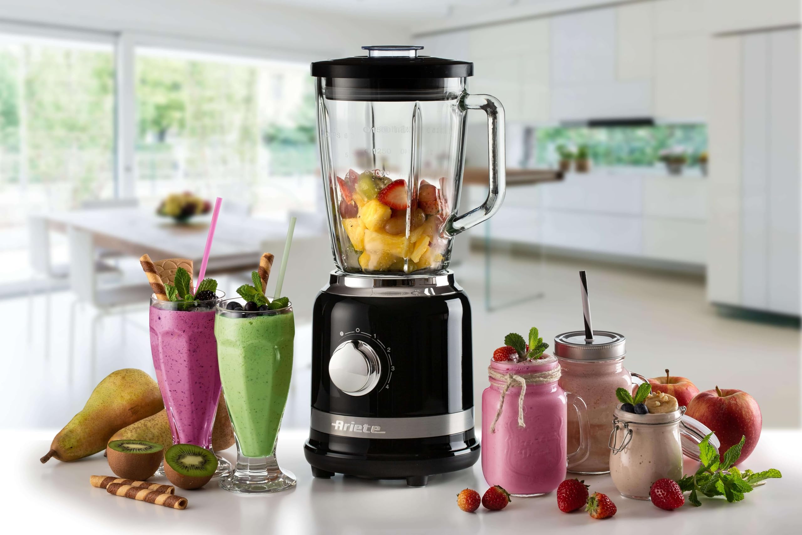 ariete-585-mixeur-moderna-1000-w-bol-verre-gradu-1-5-l-4-vitesses-pulse-4-lames- image 5