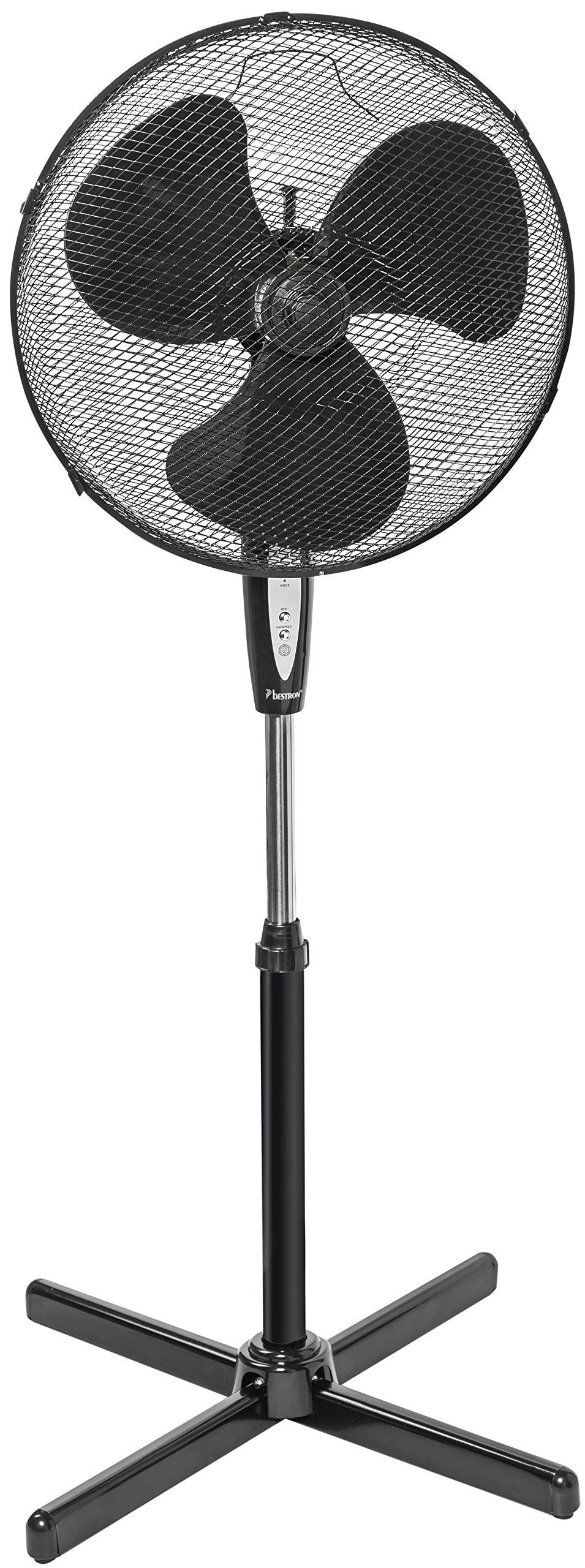 bestron-asv45zr-ventilateur-sur-pied-noir-45-cm-3-vitesses-oscillation-75-hauteu image 1