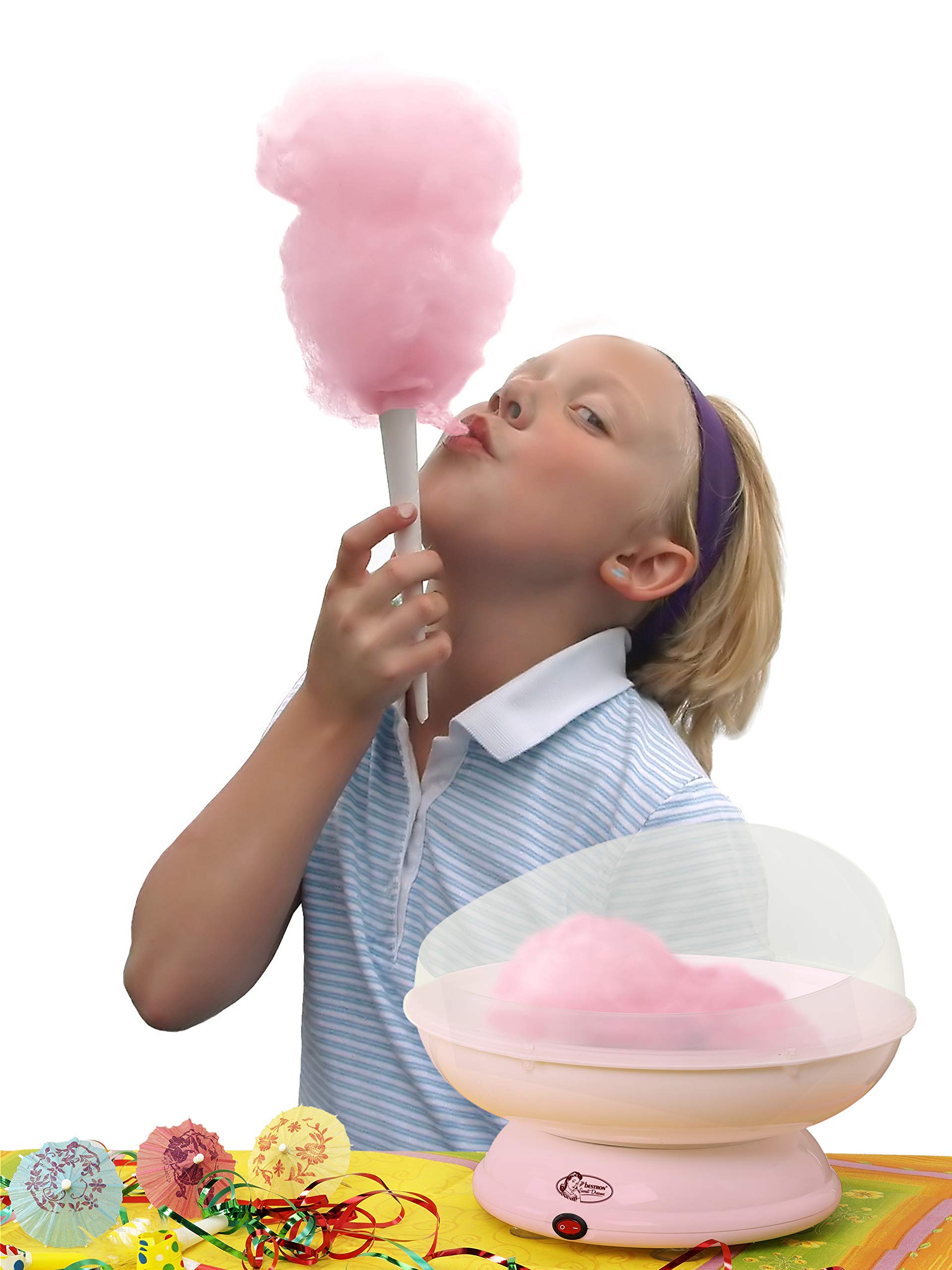 bestron-due40028-machine-barbe-papa-r-tro-sweet-dreams-420-w-rose image 2