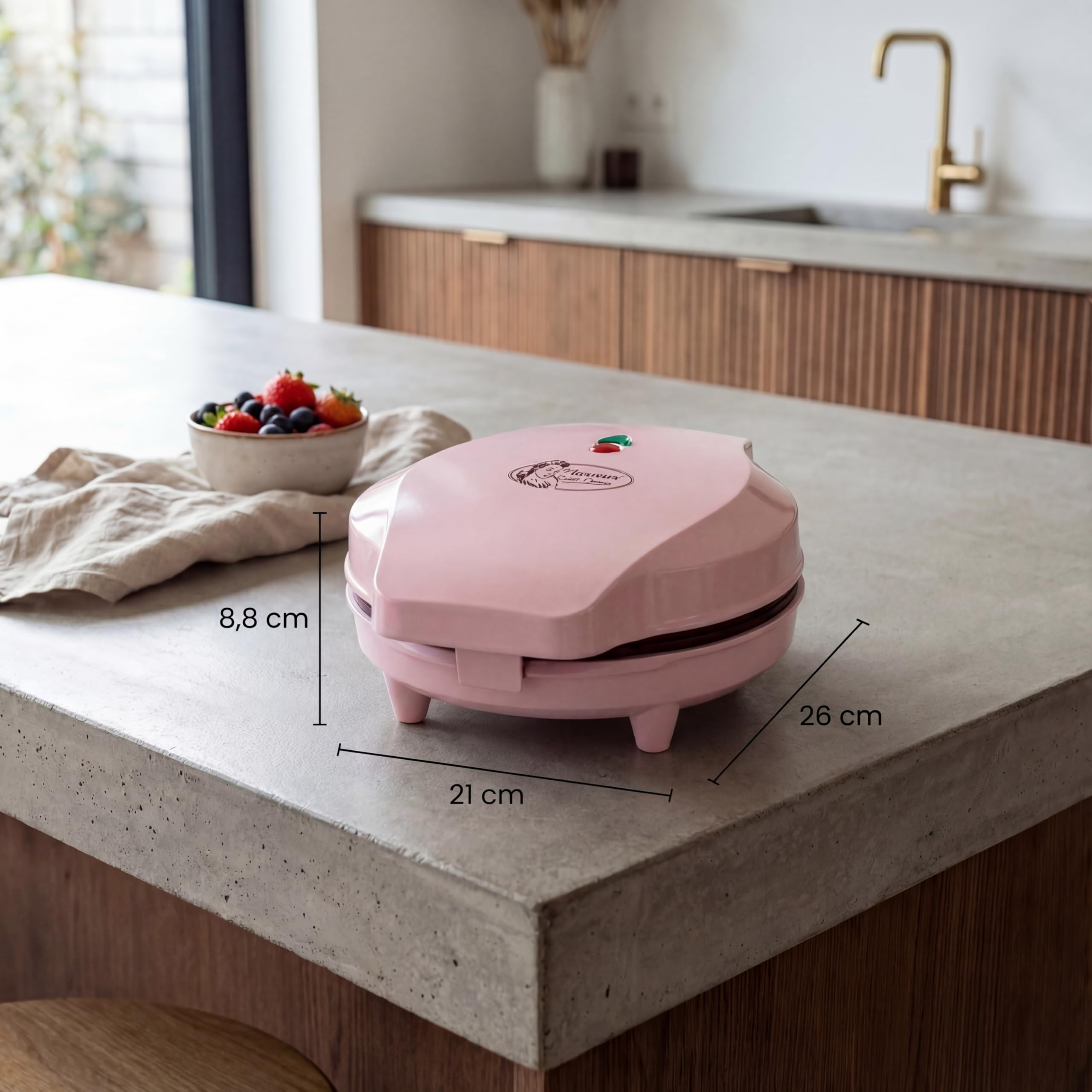 bestron-asw217-gaufrier-r-tro-pour-5-gaufres-en-forme-de-c-ur-rev-tement-antiadh image 3