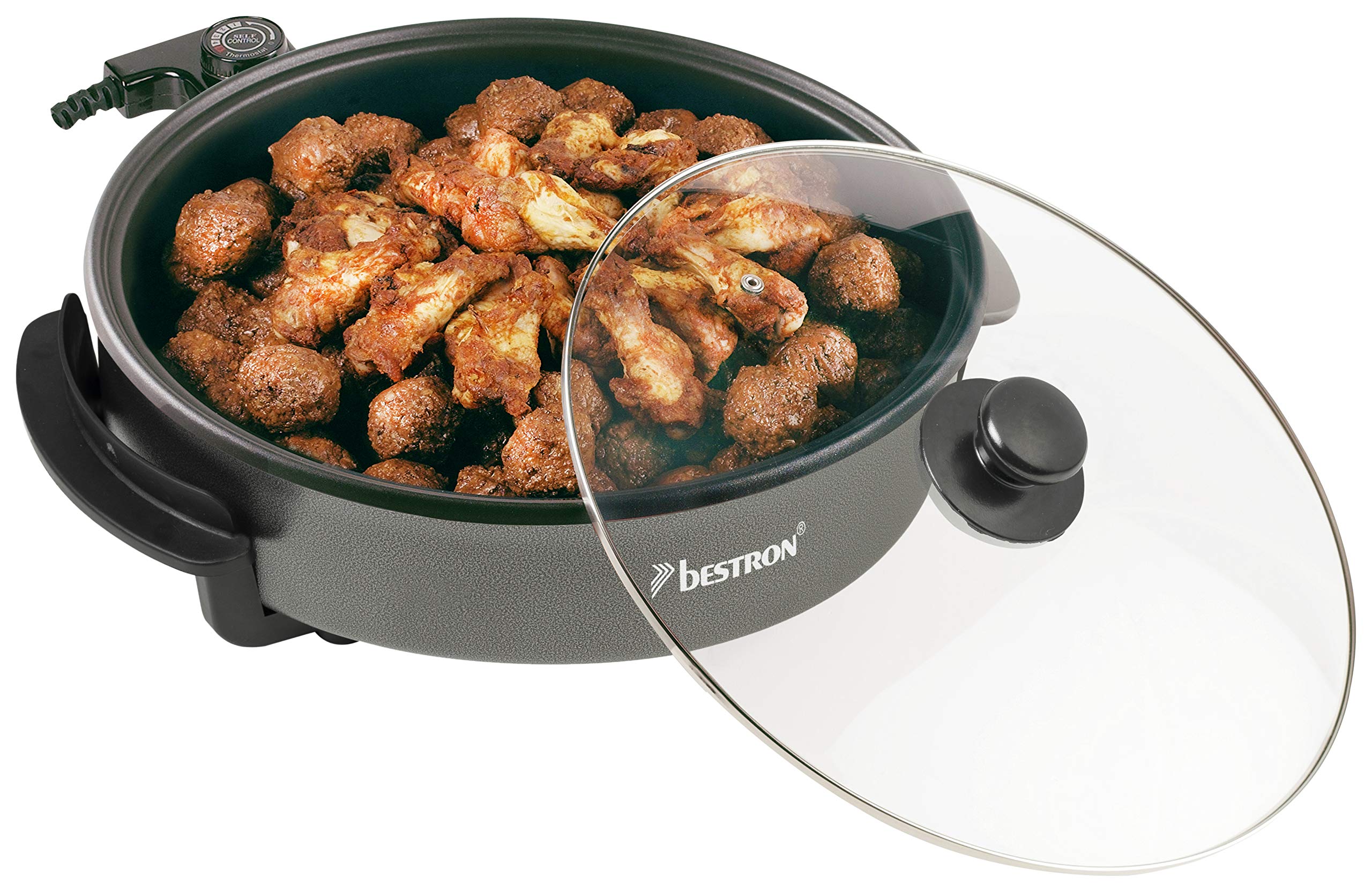 bestron-ahp1500z-po-le-lectrique-de-f-te-xl-32-cm-avec-couvercle-en-verre-rev-te image 4