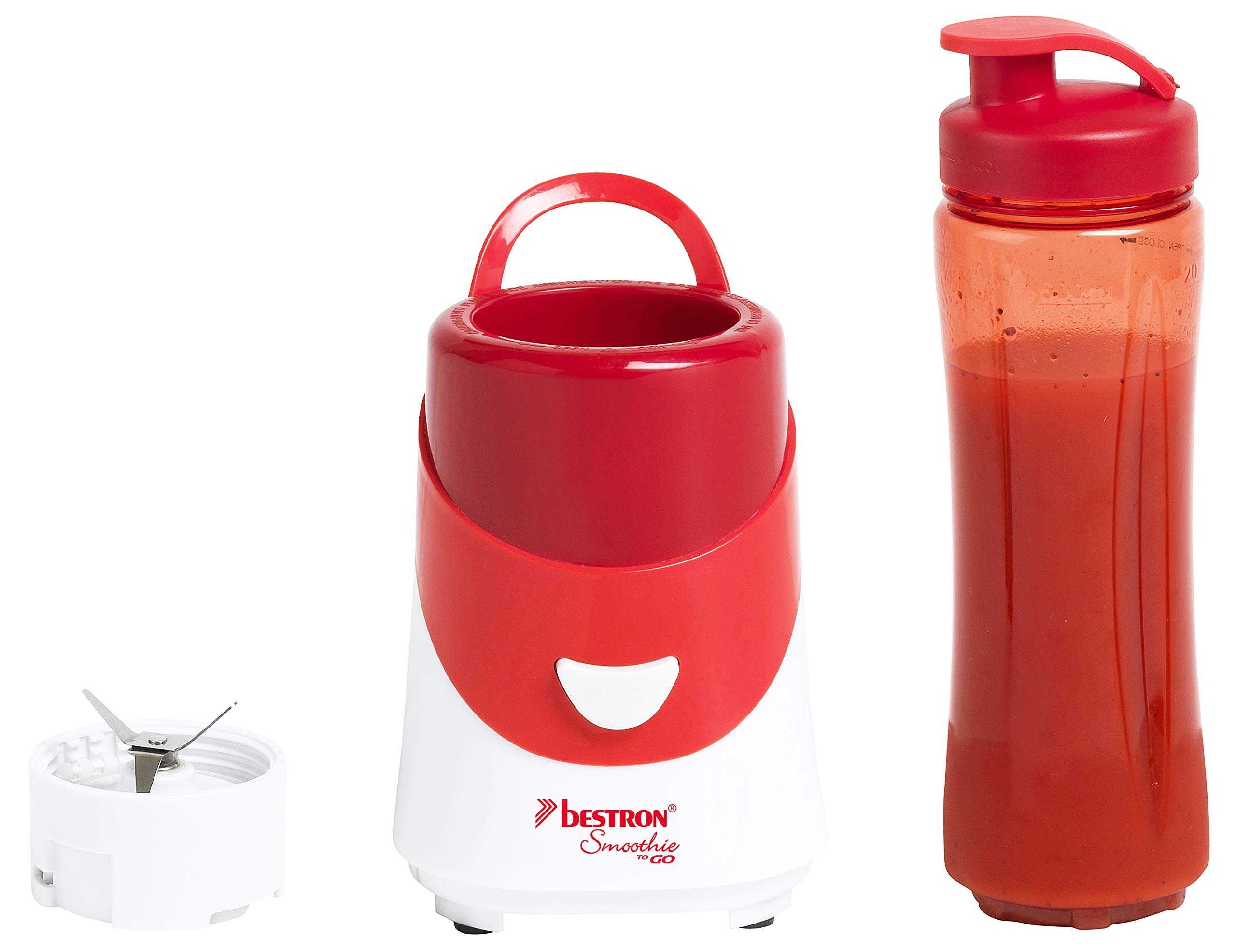 bestron-asm250r-blender-smoothie-600-ml-300-w-avec-bol-m-langeur-gobelet-et-rece image 2