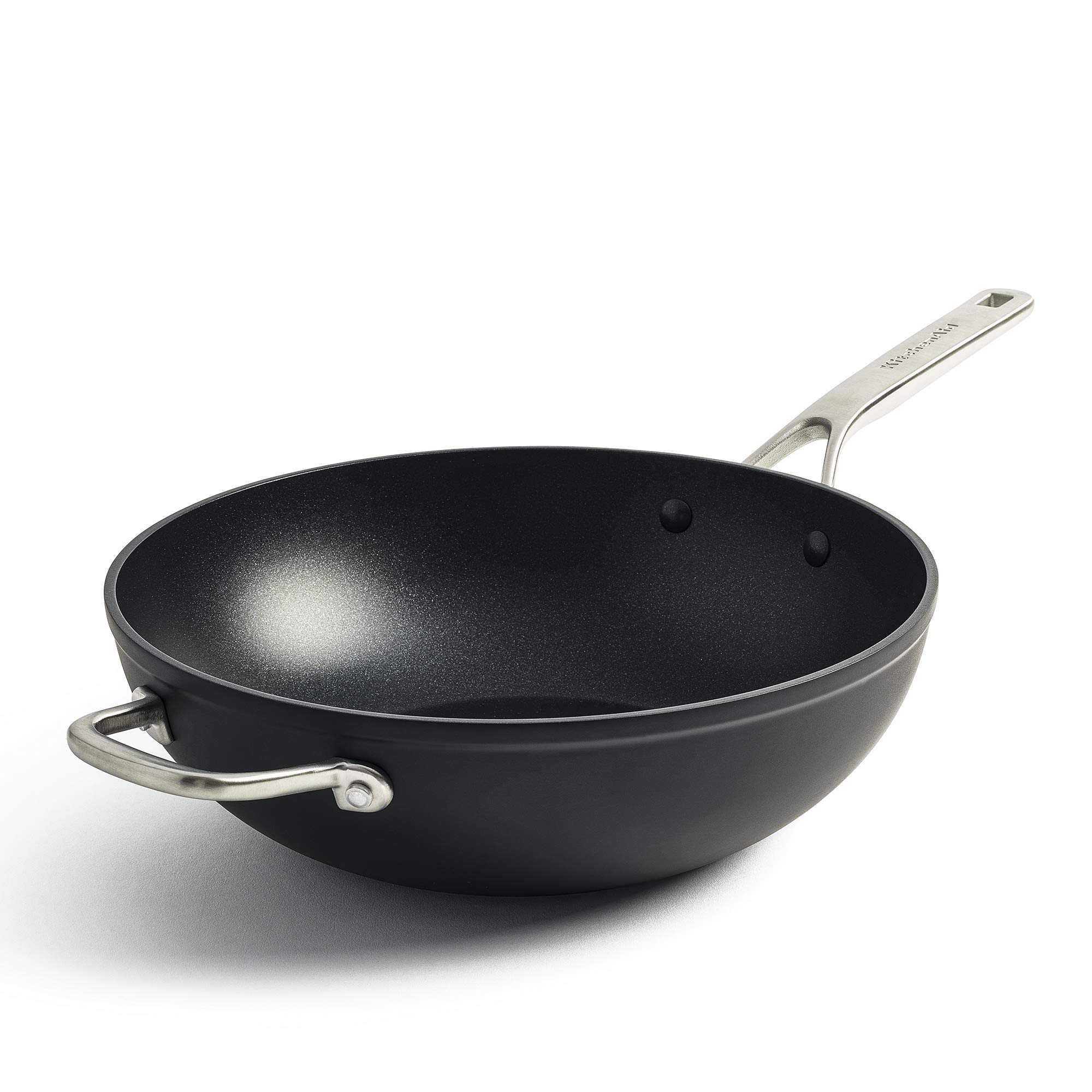 kitchenaid-classic-wok-antiadh-sif-3-couches-en-aluminium-forg-30-cm-5-l-poign-e image 1