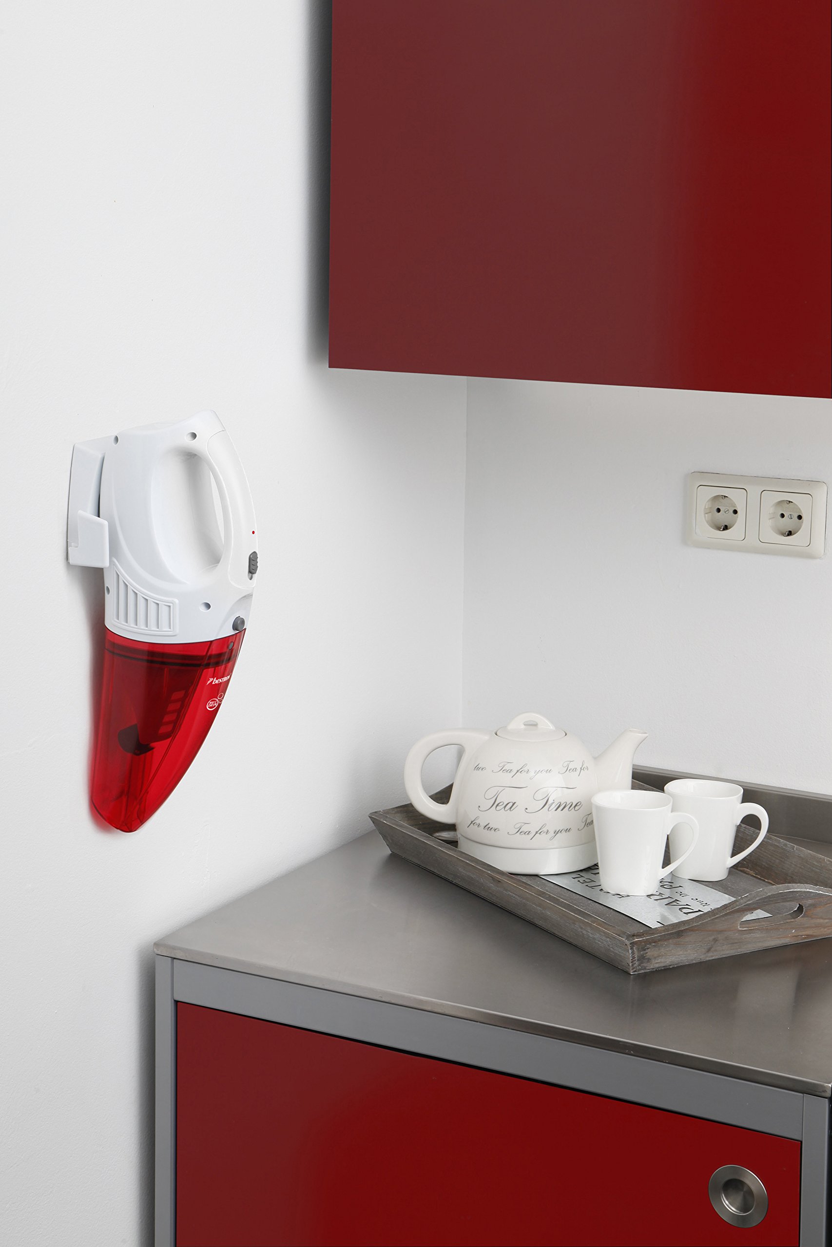 bestron-avc225w-aspirateur-main-sans-fil-humide-et-sec-450-ml-25-w-rouge-blanc image 3