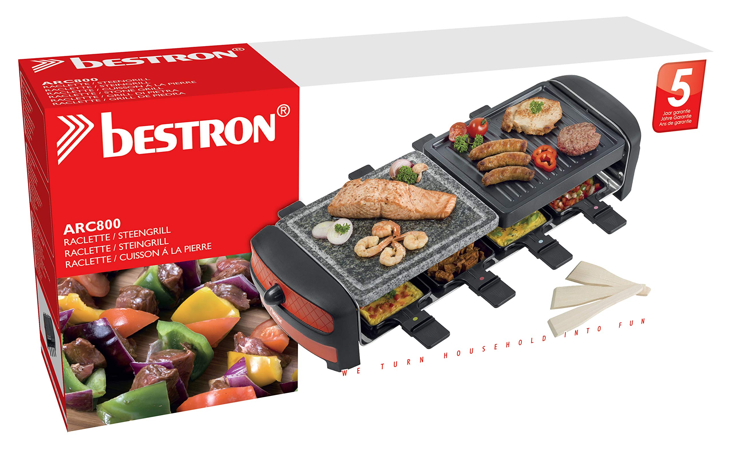 bestron-arc800-gril-raclette-lectrique-2-plaques-antiadh-sives-et-pierre-pour-8- image 4