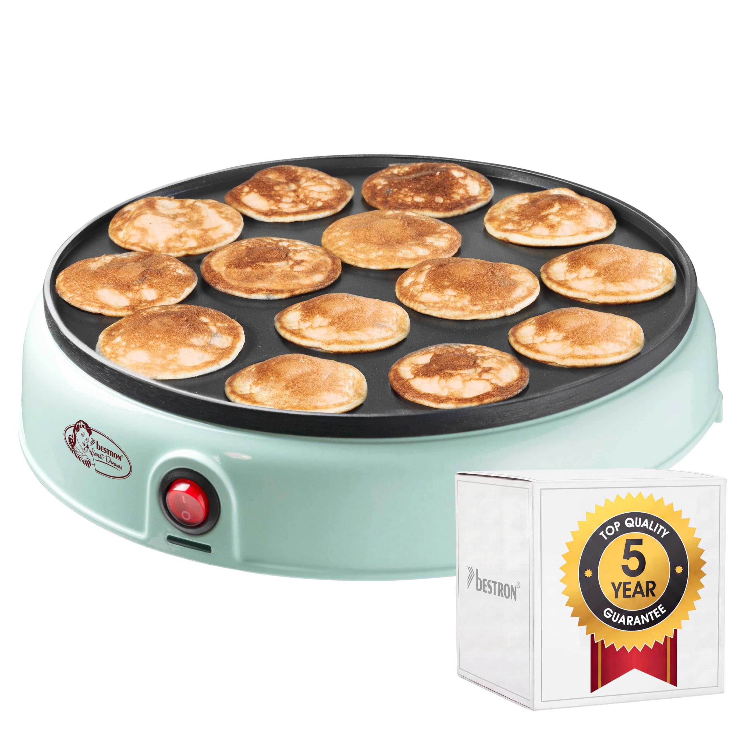 bestron-apfm700sdp-appareil-poffertjes-r-tro-sweet-dreams-14-cavit-s-antiadh-siv image 4