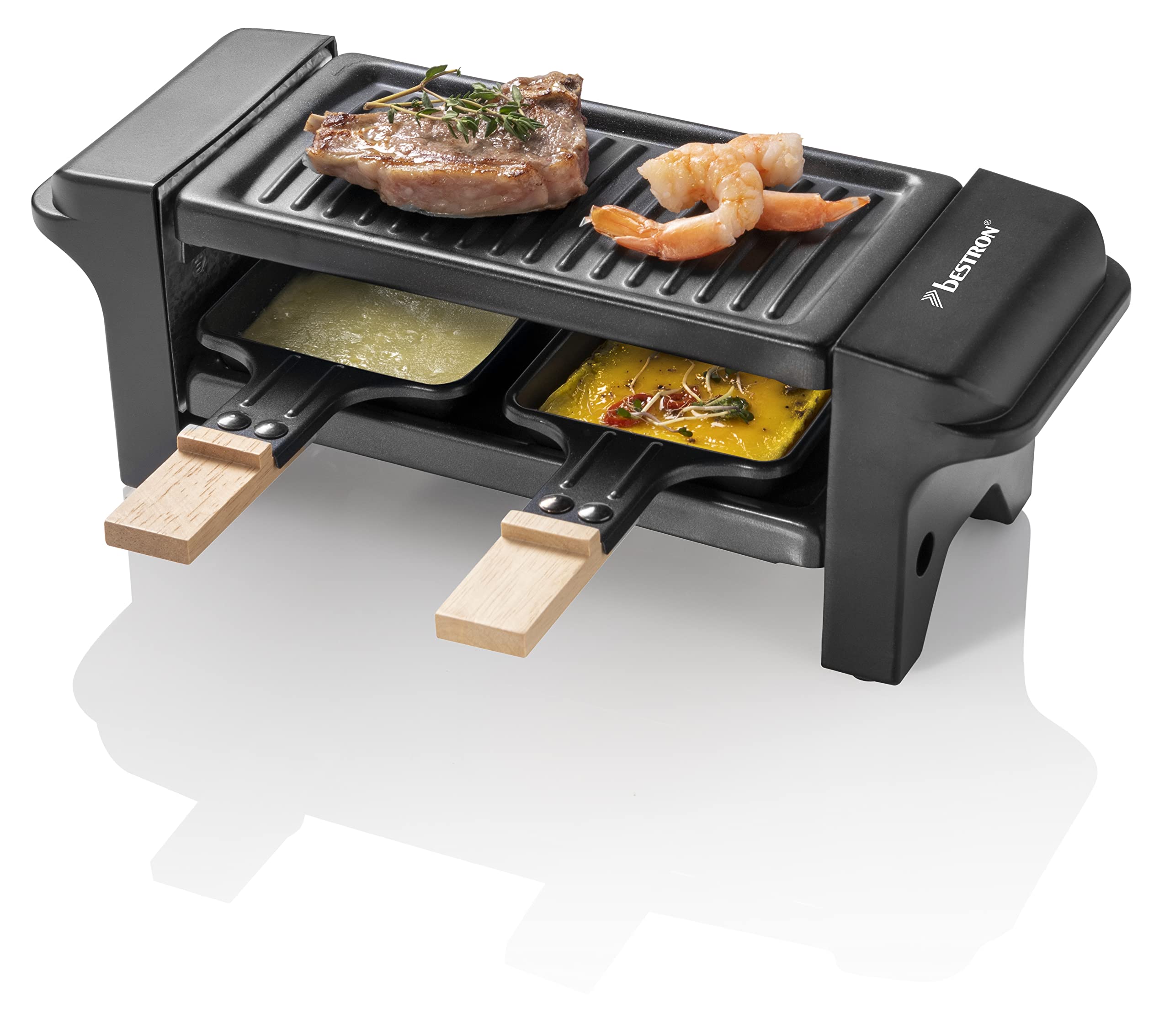 bestron-agr102-appareil-raclette-mini-grill-1-2-personnes-avec-2-po-lons-antiadh image 5
