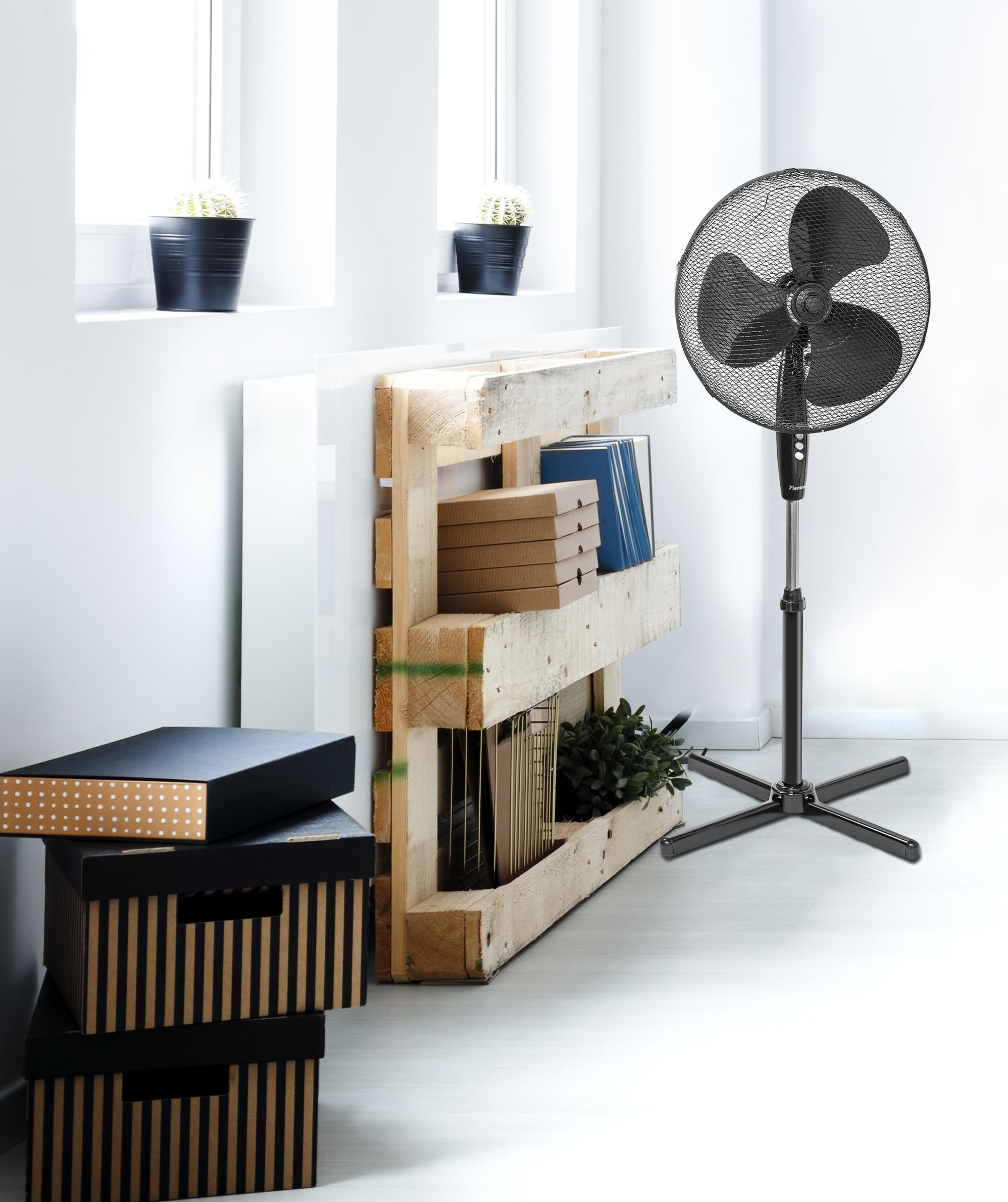 bestron-asv45z-ventilateur-sur-pied-oscillation-75-hauteur-r-glable-jusqu-122-cm image 3