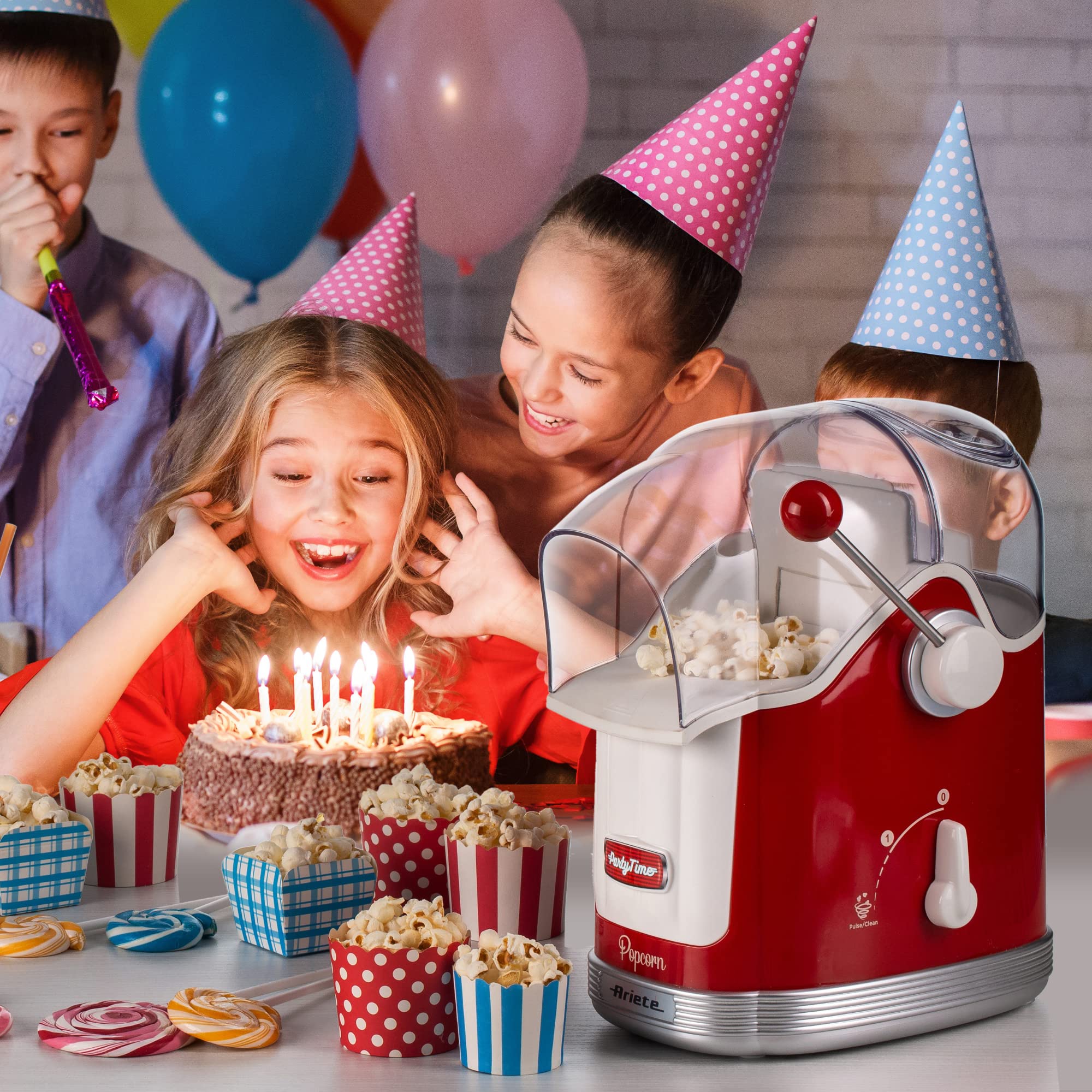 ariete-2958-party-time-machine-pop-corn-1100-w-avec-poign-e-doseuse-r-servoir-60 image 4