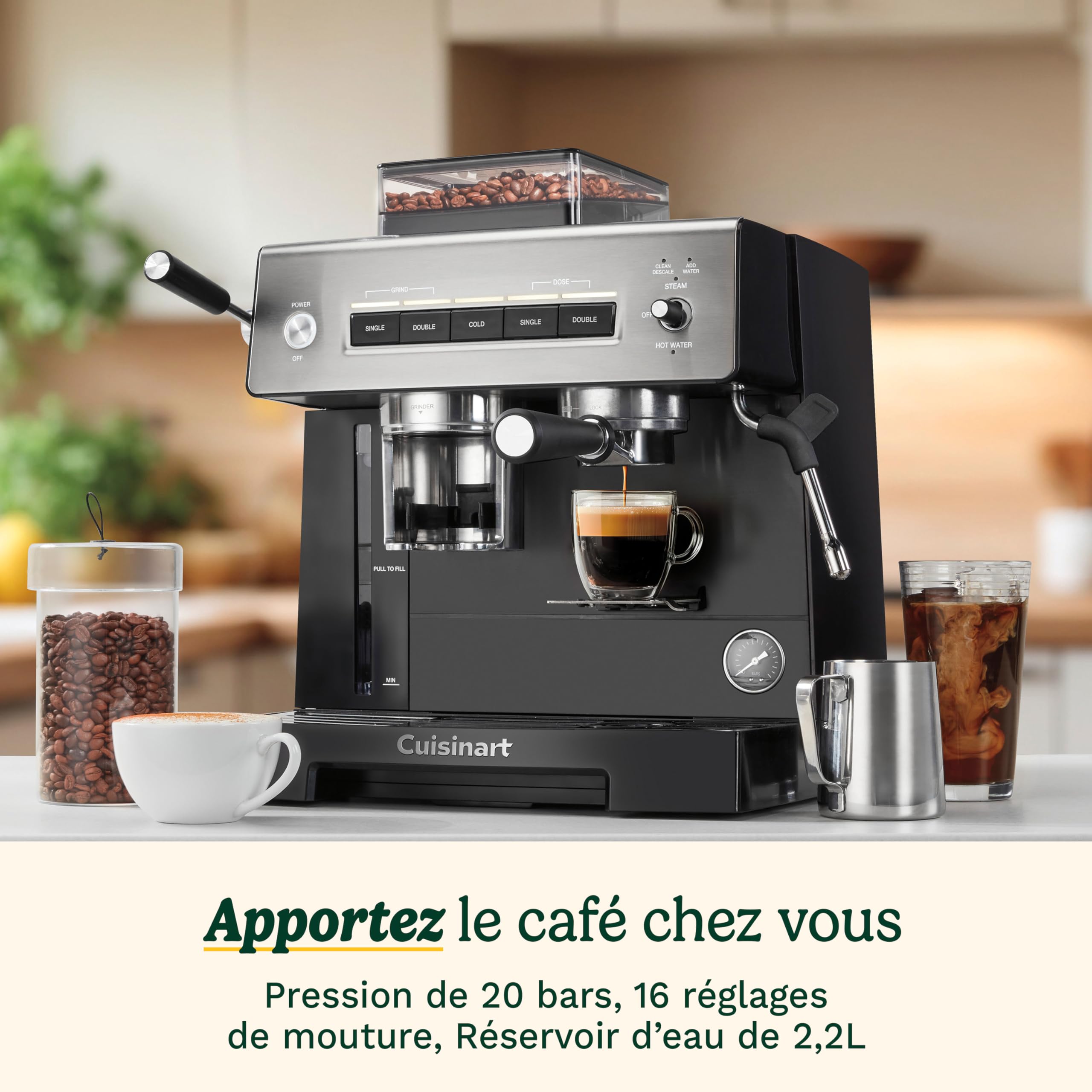 cuisinart-machine-espresso-avec-broyeur-int-gr-20-bars-moulin-16-r-glages-mousse image 2