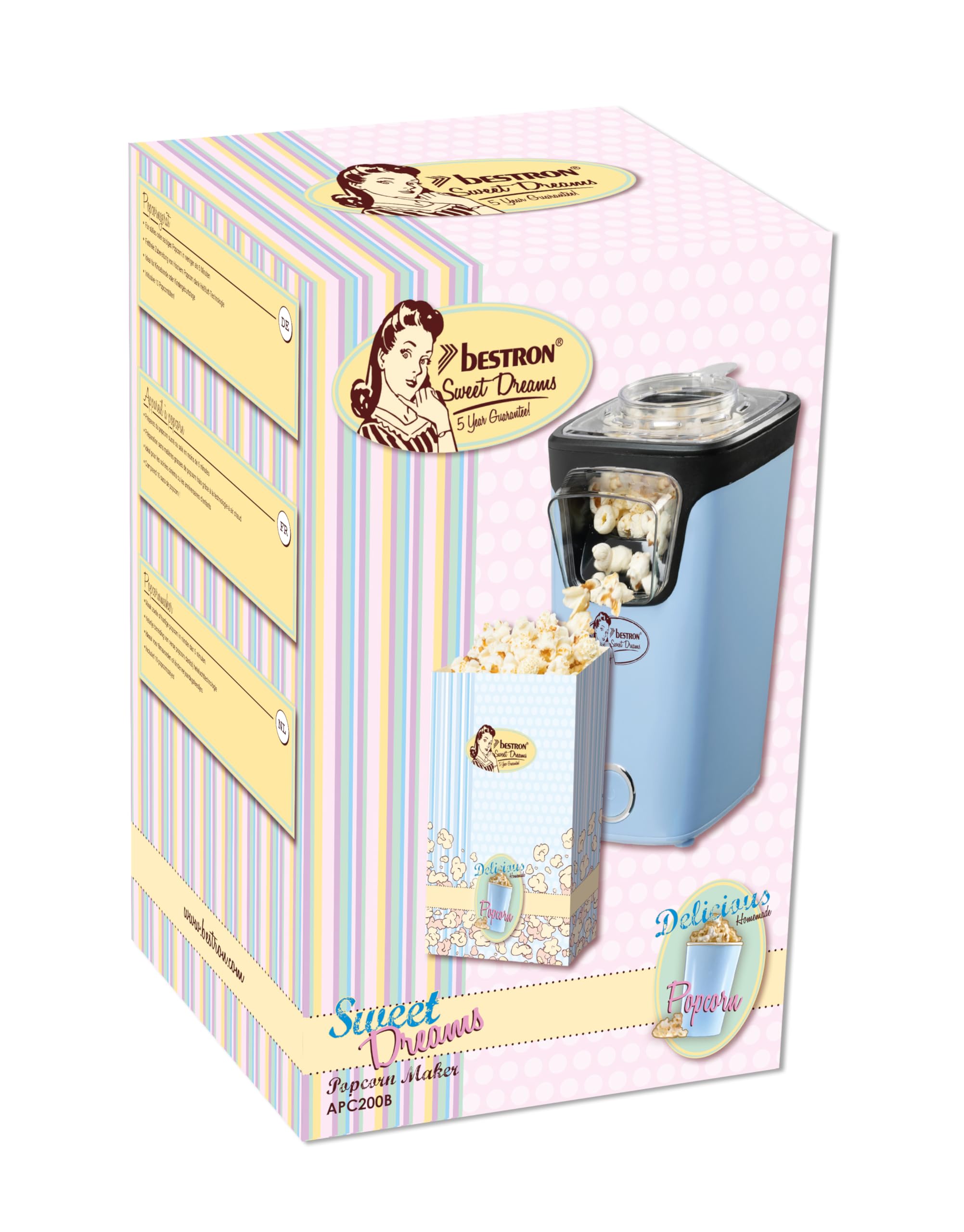 bestron-apc200b-machine-pop-corn-air-chaud-sans-huile-avec-10-sacs-popcorn-et-ta image 7