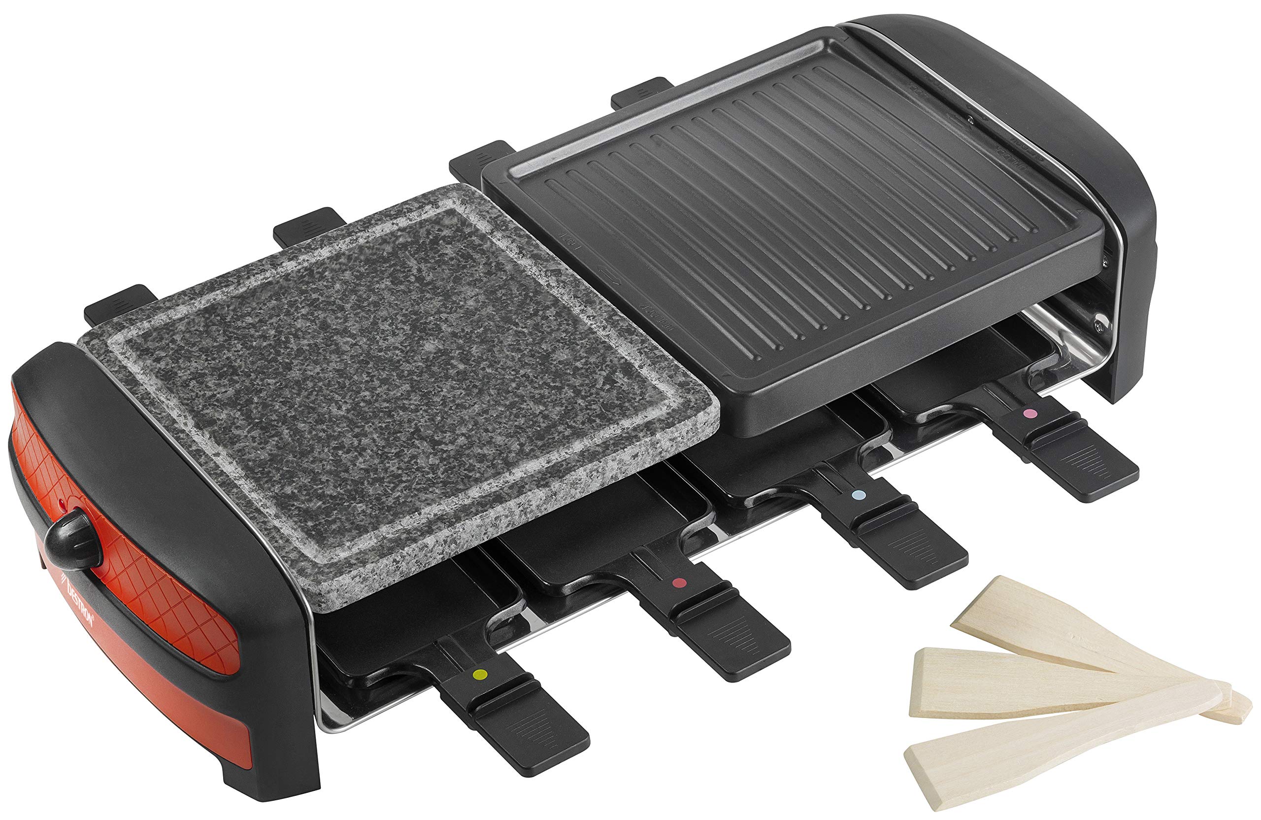 bestron-arc800-gril-raclette-lectrique-2-plaques-antiadh-sives-et-pierre-pour-8- image 3