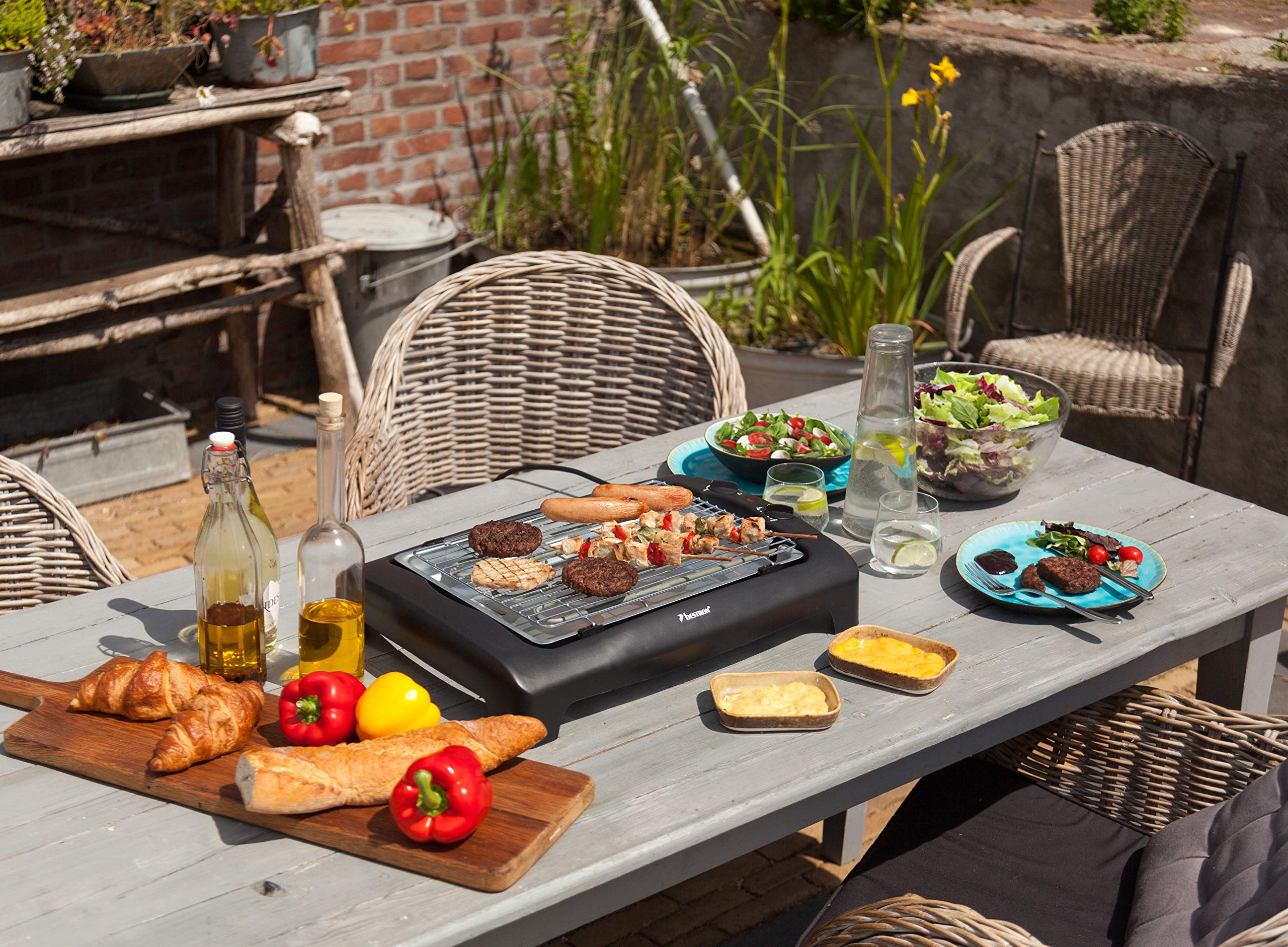 bestron-aja802t-barbecue-de-table-lectrique-2000-w-grille-36-x-28-cm-pieds-haute image 5