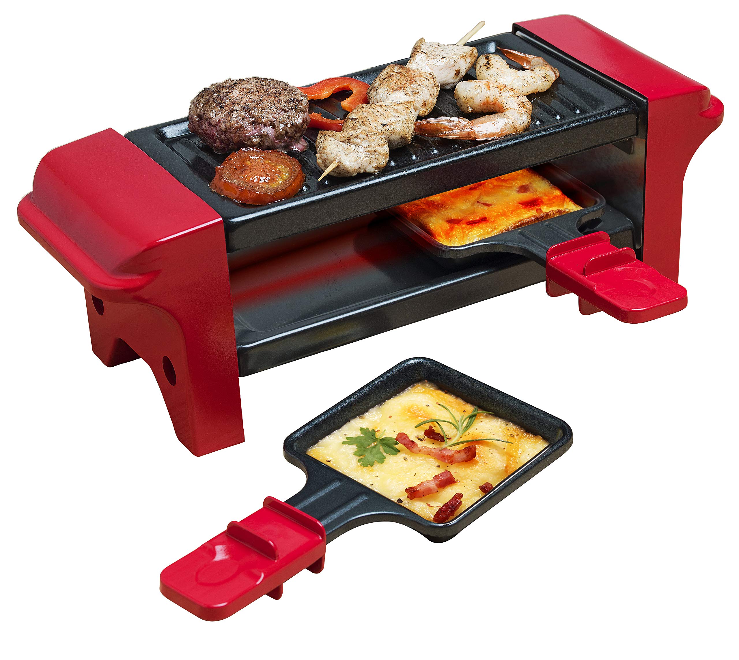 bestron-agr102-appareil-raclette-mini-grill-1-2-personnes-avec-2-po-lons-antiadh image 2