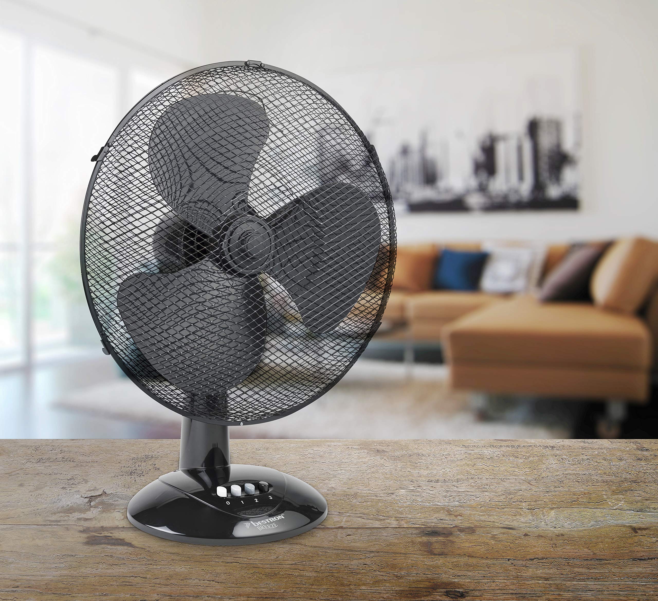 bestron-ddf45z-ventilateur-de-table-45-cm-3-vitesses-oscillation-80-45-w-noir image 6