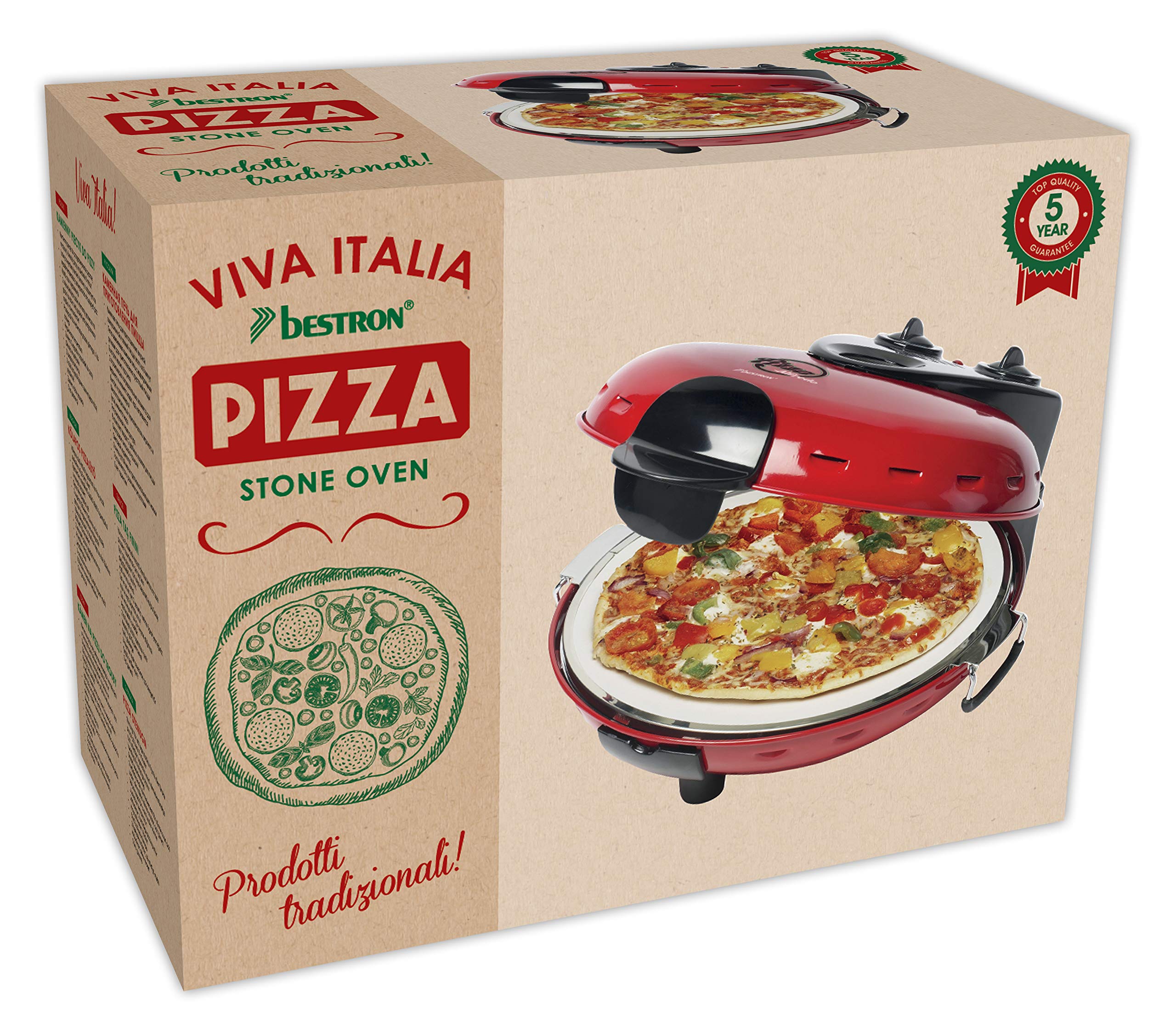 bestron-dld9070-viva-italia-four-pizza-lectrique-1000-w-avec-pierre-31-cm-chaleu image 6