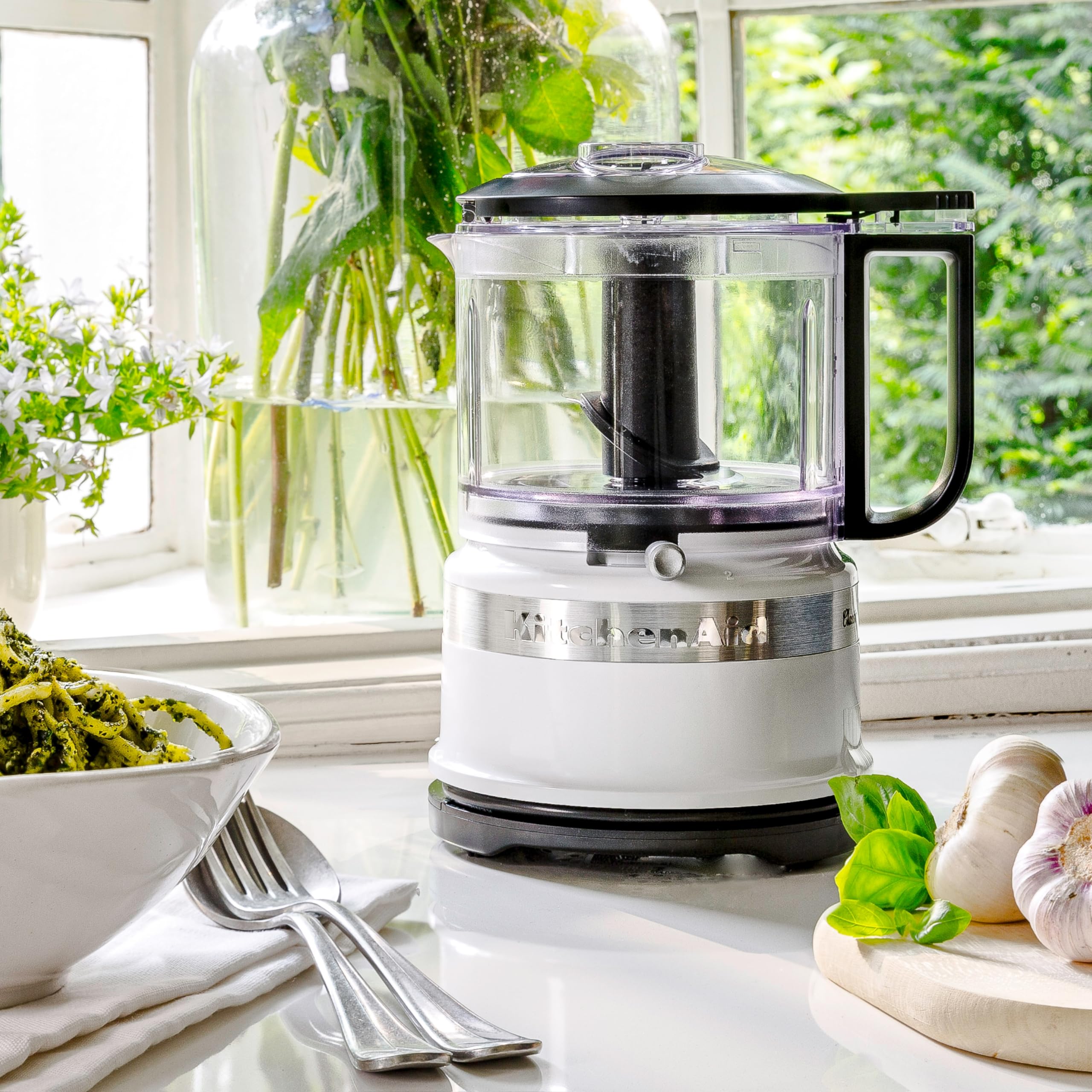 kitchenaid-mini-robot-de-cuisine-830ml-blanc-mixeur-lectrique-compact-2-vitesses image 2