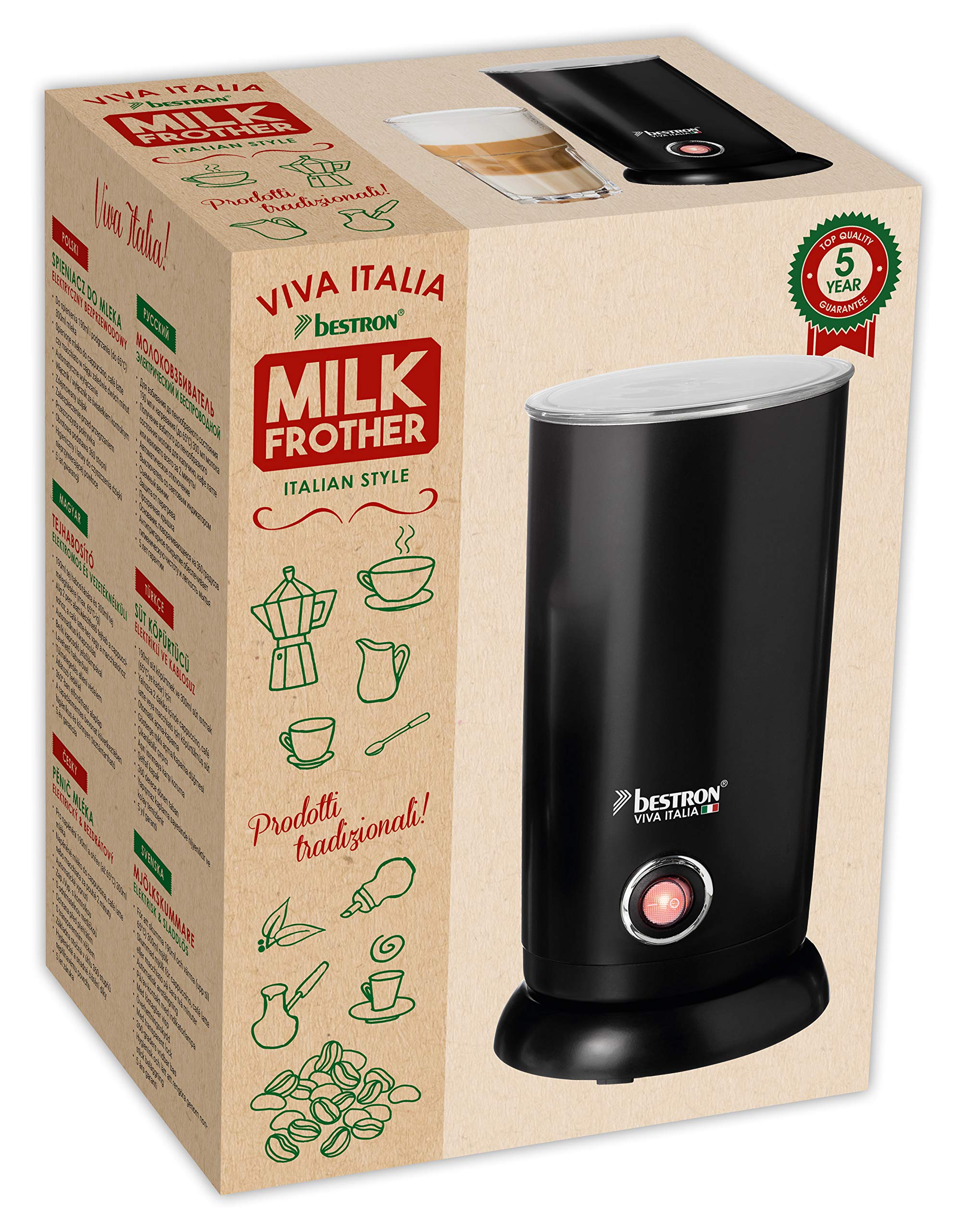 bestron-amf8050-viva-italia-mousseur-lait-lectrique-sans-fil-300-ml-550-w-noir image 7