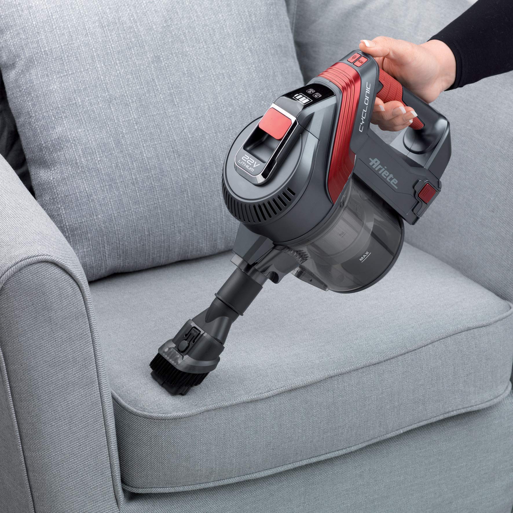 ariete-2763-balai-lectrique-2-en-1-sans-fil-22-v-cyclonique-sans-sac-aspirateur- image 6