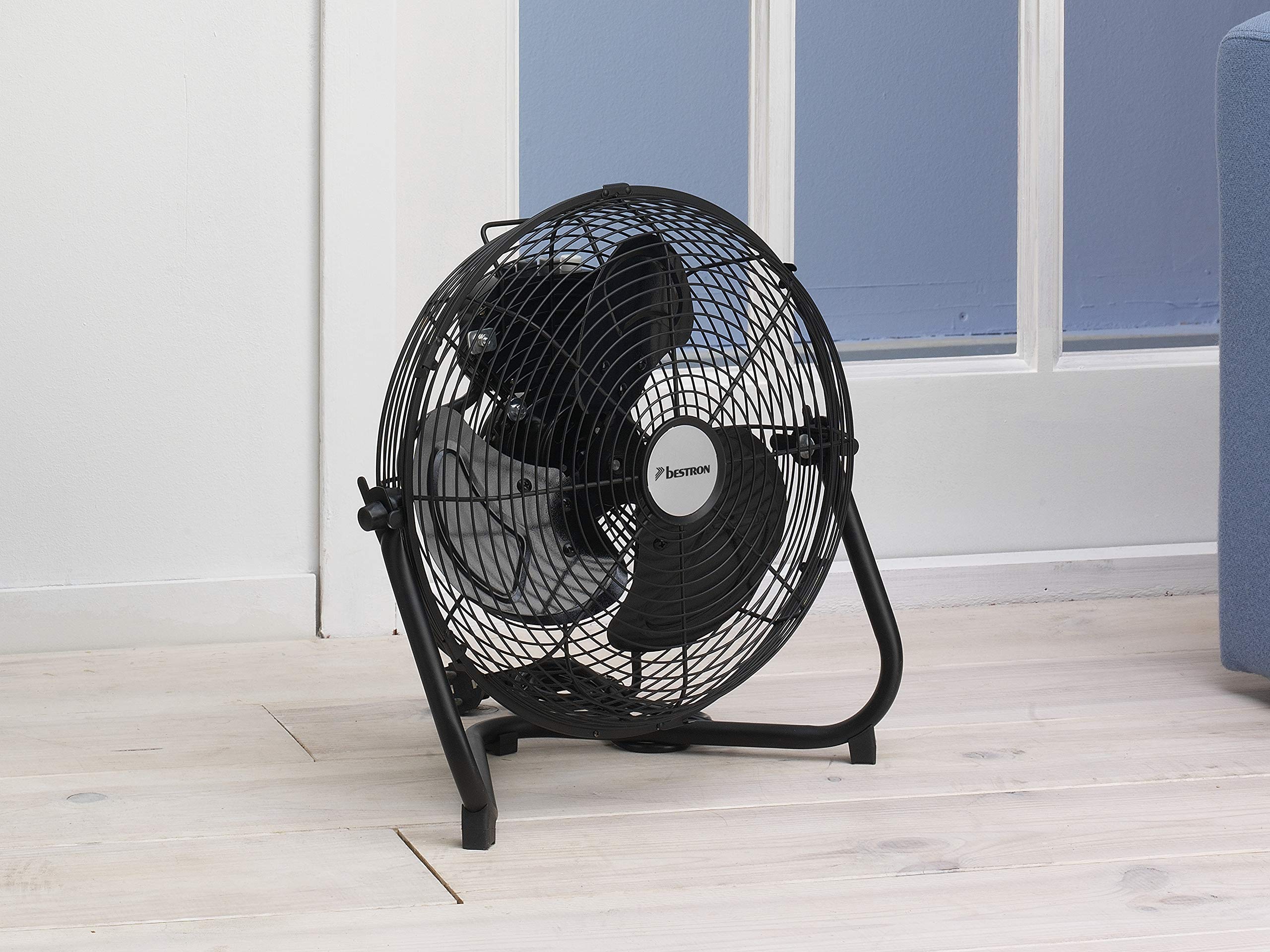 bestron-dfa30-ventilateur-de-sol-r-tro-noir-35-cm-3-vitesses-t-te-inclinable-mot image 3