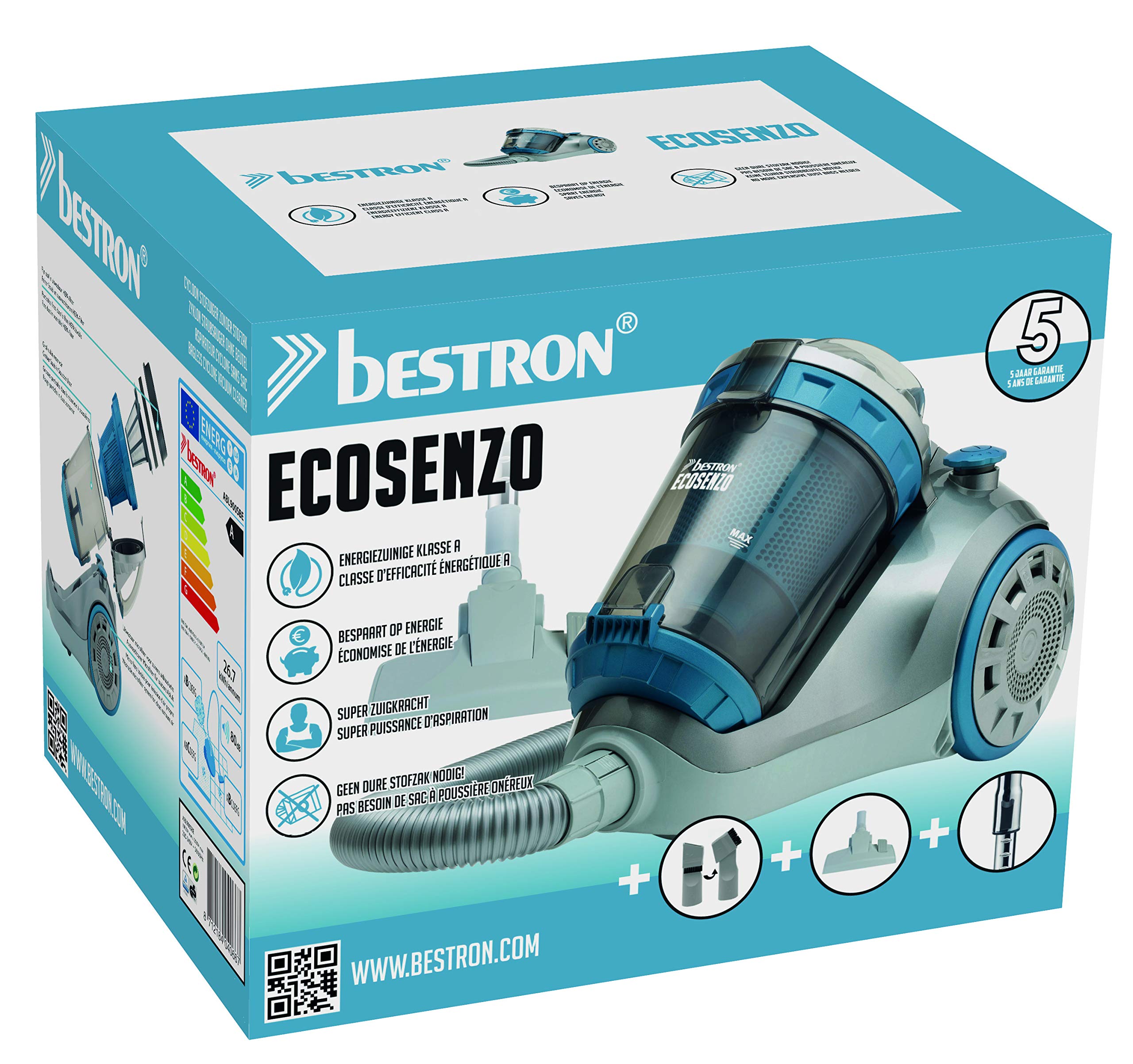 bestron-abl900sbe-aspirateur-tra-neau-sans-sac-1000-w-1-5-l-hepa-lavable-argent- image 6