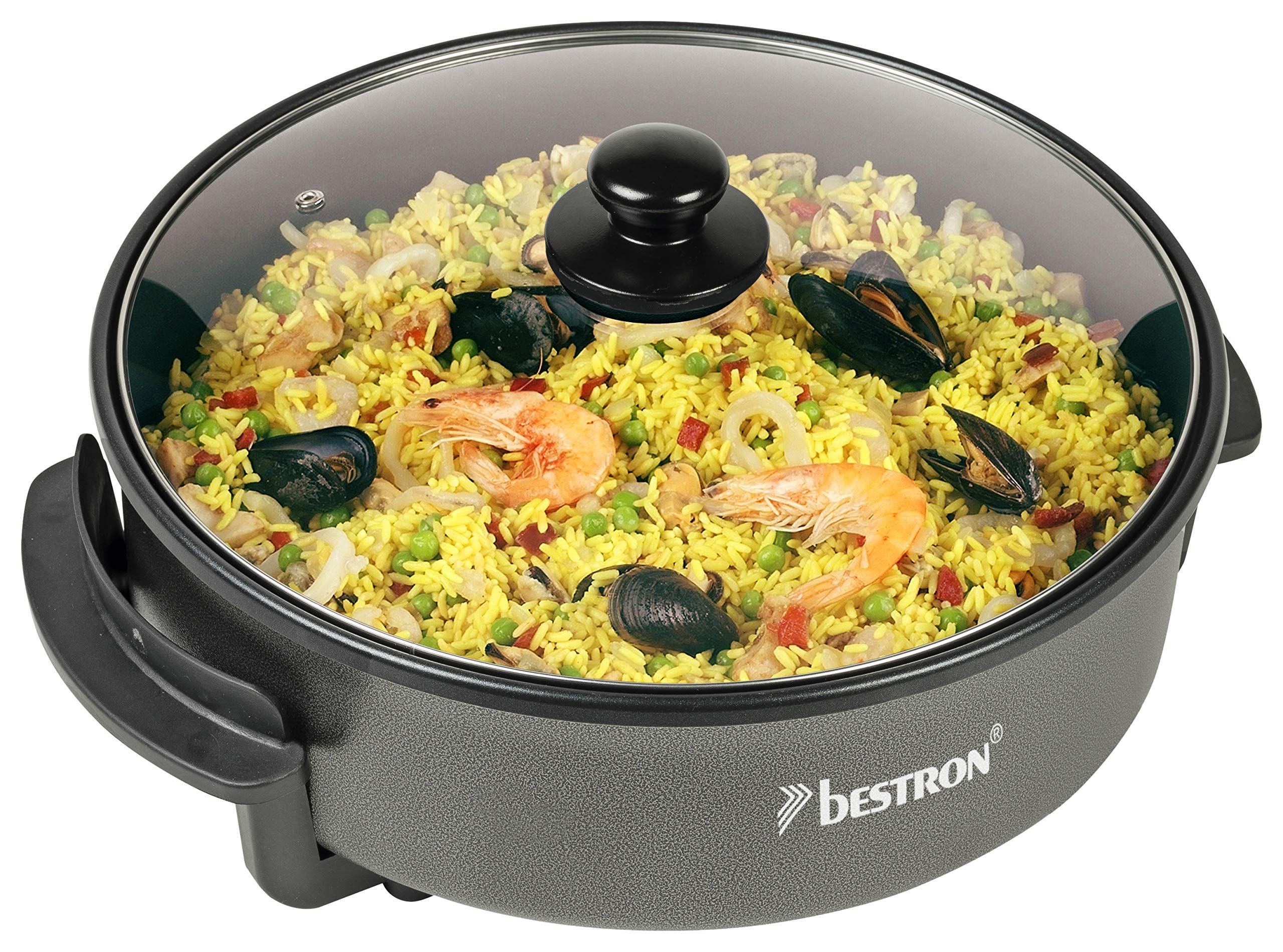 bestron-ahp1500z-po-le-lectrique-de-f-te-xl-32-cm-avec-couvercle-en-verre-rev-te image 2